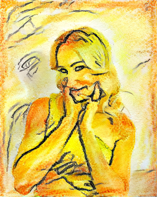 nikki glaser, yellow painting