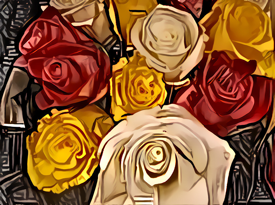 Roses White, Red & Yellow #2