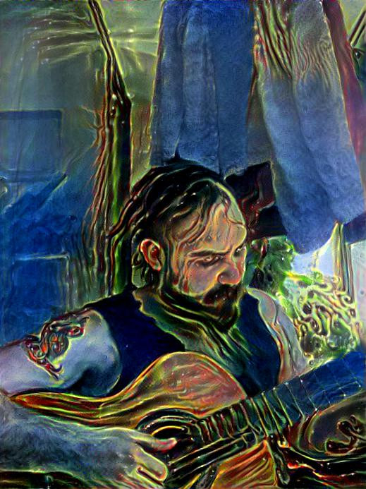 Playing the guitar, Mixed with a paint made my the incredible Robert Venosa