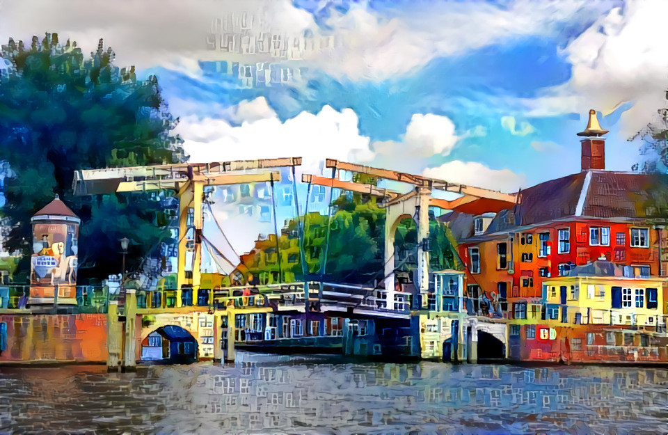 Walter Suskindbrug, alte Klappbrücke in Amsterdem. Fluss Amstel,  (Niederlande)