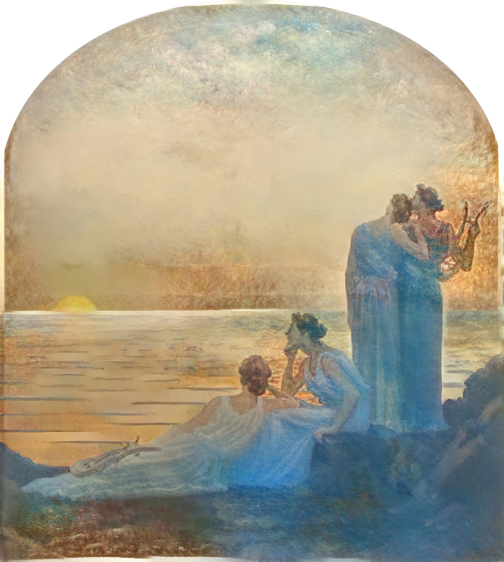 Soir antique by Alphonse Osbert + Le Lac de Zoug by Joseph Mallord William Turner