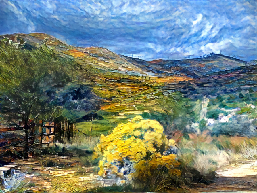 Yellow Sage Mountain Scene