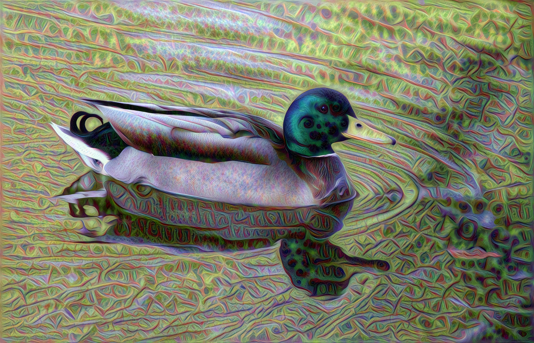 Mallard Duck, Gray Water