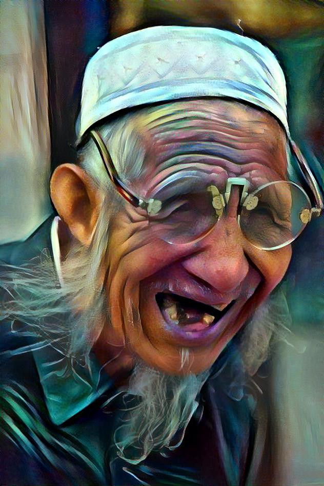 Old man laughing