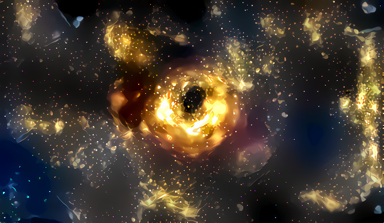 Yellow Hole (used first Image ever taken from a Black Hole)