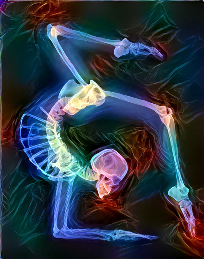 Scorpion pose on X-Ray