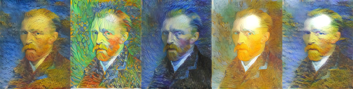 Van Gogh backcrossed with five famous works