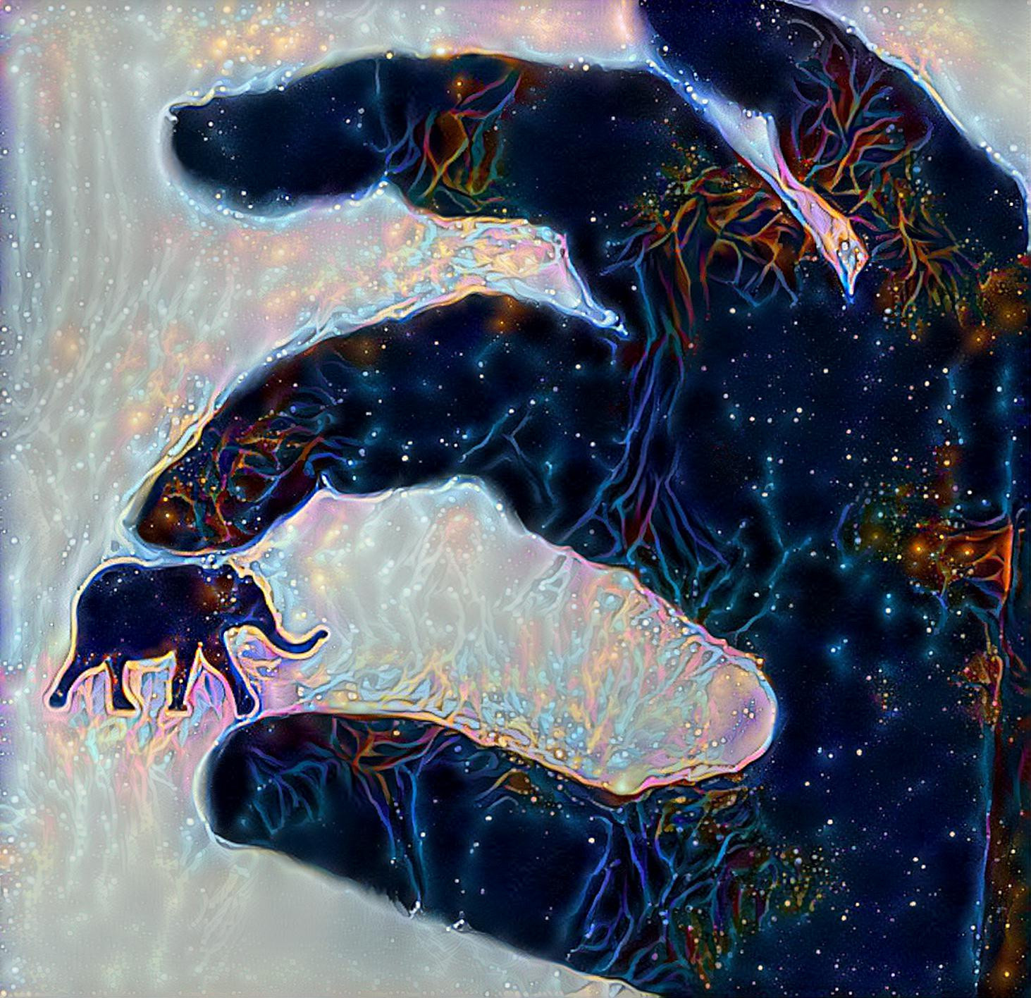 Deep Dream appreciates a tiny Elephant