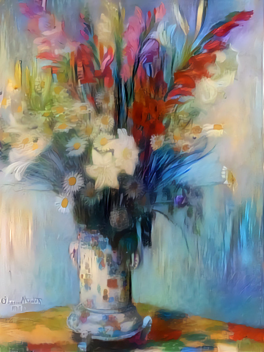 Bouquet of gladiolas lilies and dasies by Monet 1878 - wikiart.org