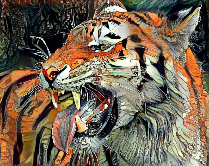 Tiger Portrait Deep Dream