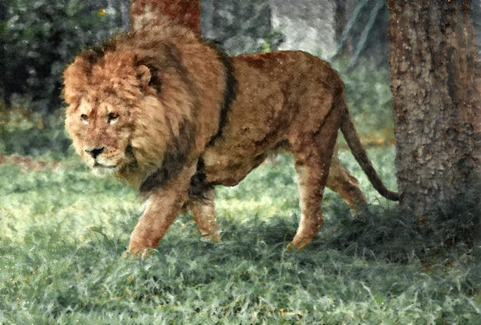 Lion painting hybrid