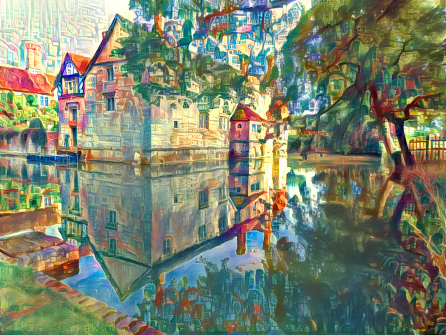 "Moat Reflections" - by Unreal from own photo.