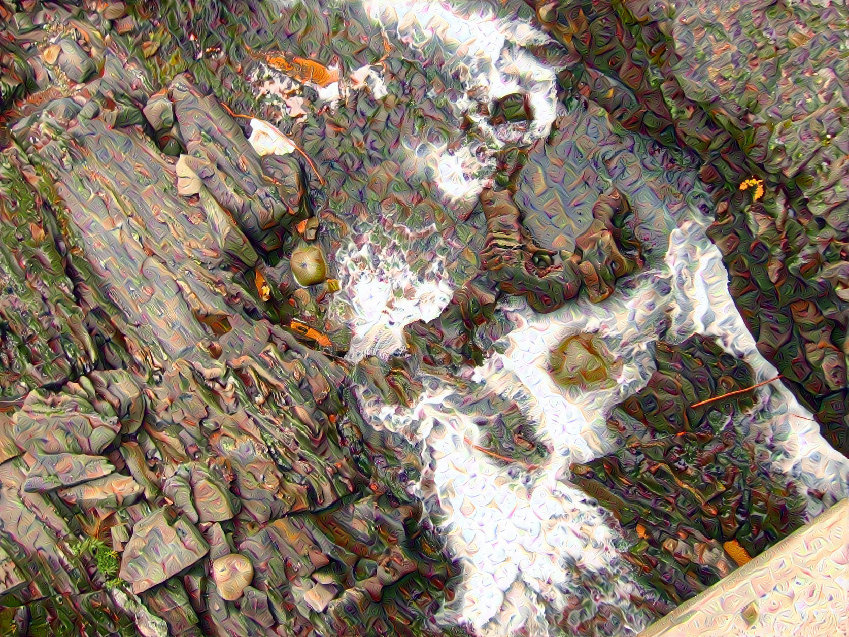 Mountain stream over the rocks