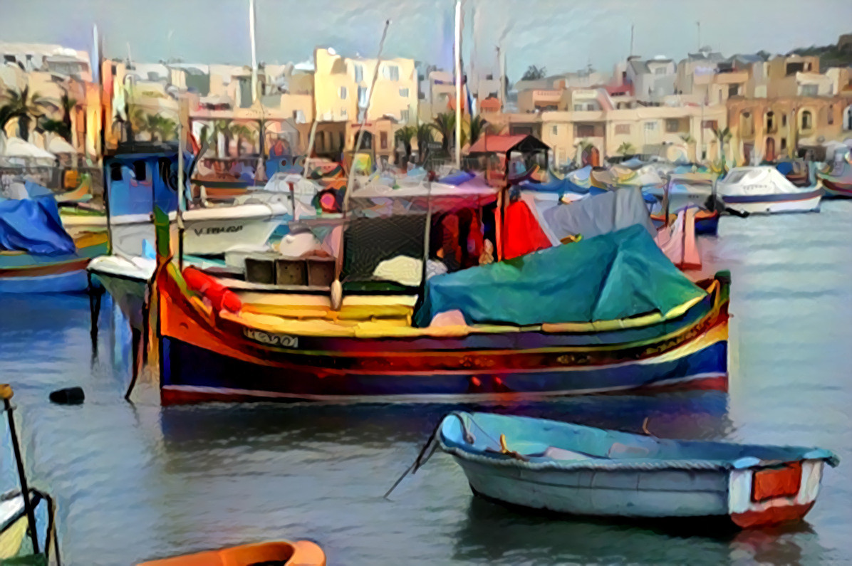 Luzzus in Marsaxlokk (Malta)