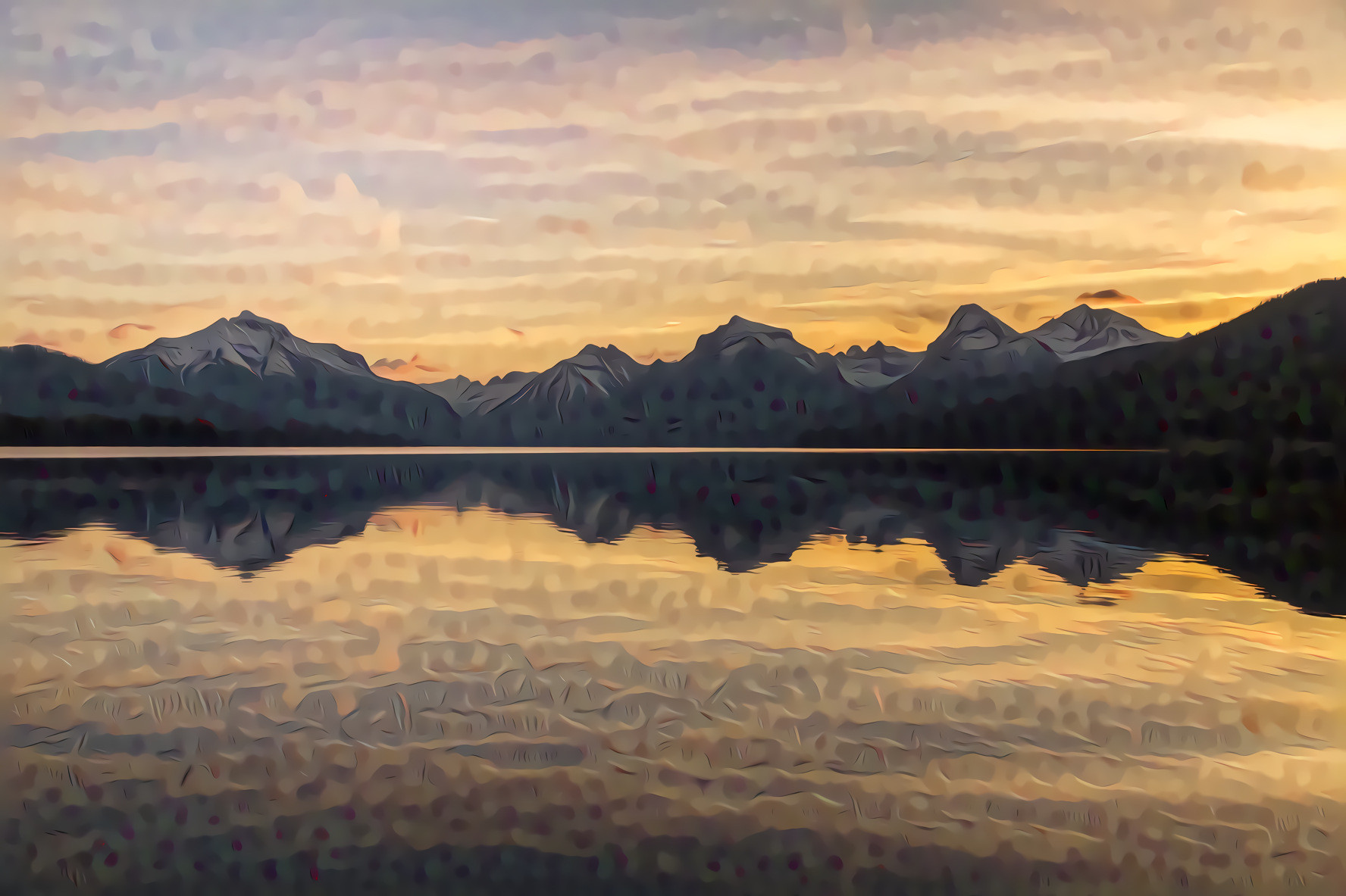 Lake Mcdonald Sunrise Reflection