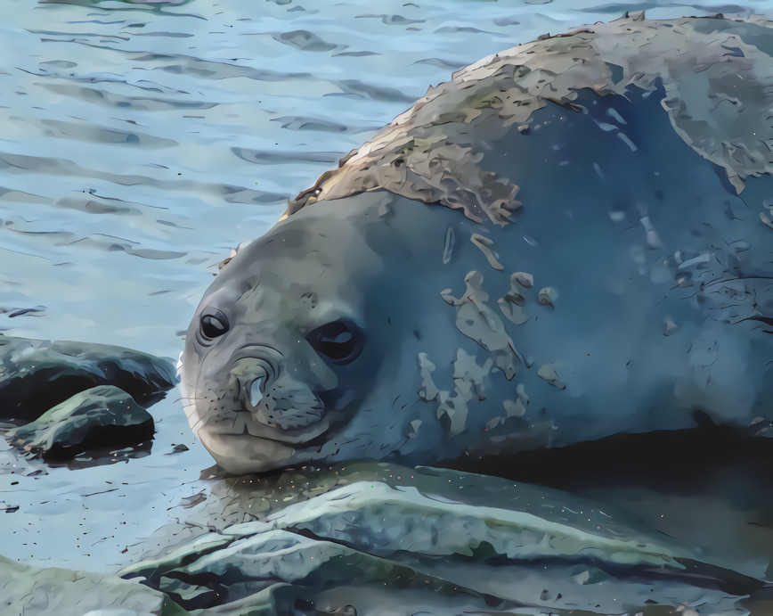 Molting seal