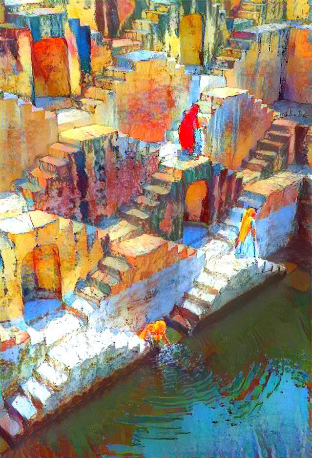 Women at the step well.