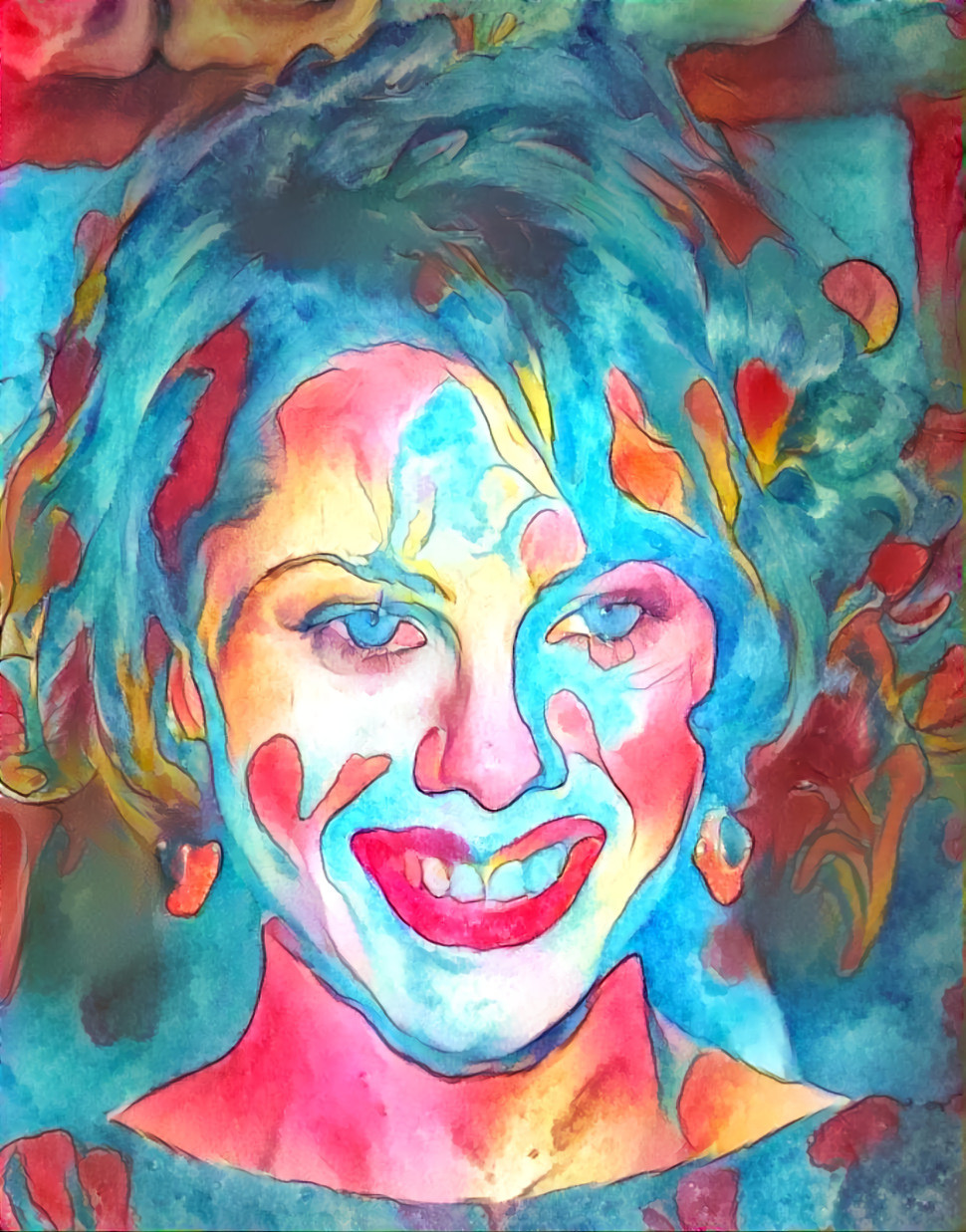 fairuza balk - blue, pink, watercolor