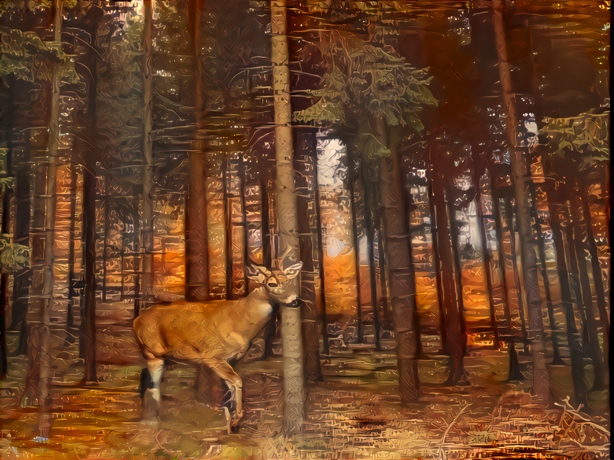 "Young Buck in the Woods" ~ From my original composite image