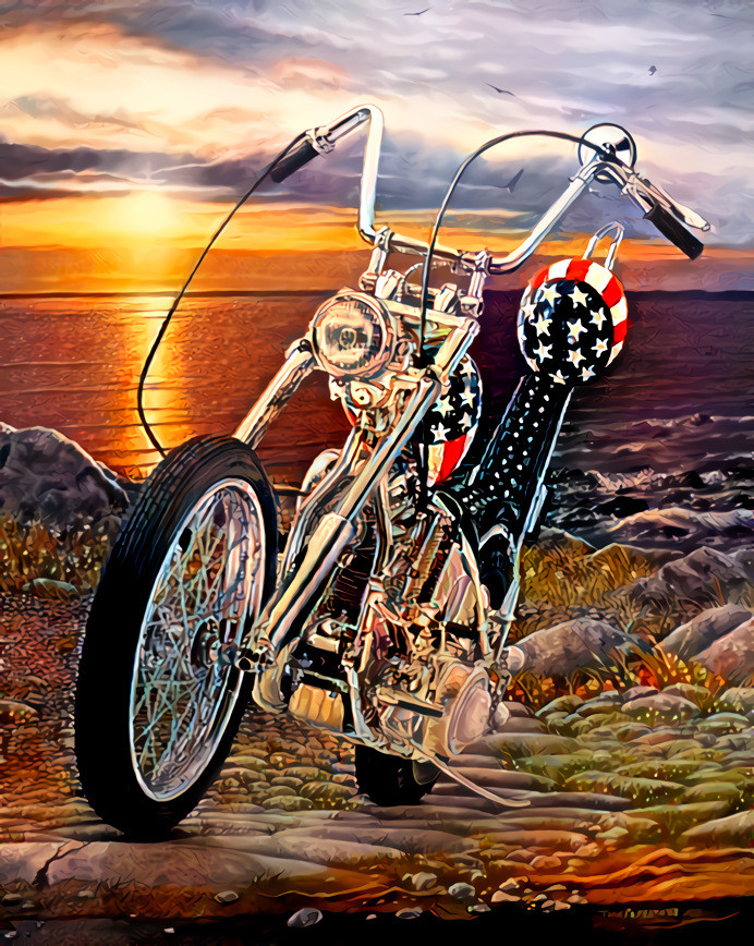 "Wasn't born to follow! R.I.P., EZ Rider" _ Peter Henry Fonda (February 23, 1940 - August 16, 2019) _ source: arwork by David Mann _ (190819)