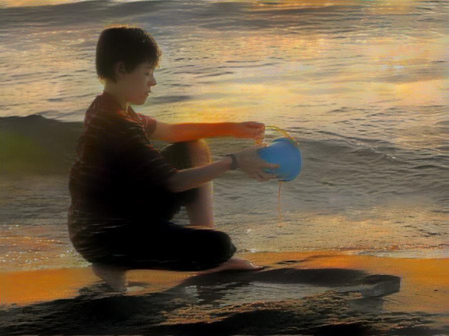 Making Small Lake on the Beach