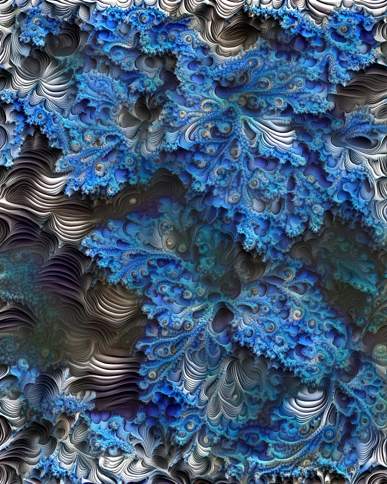 Blue Fractal Leaves