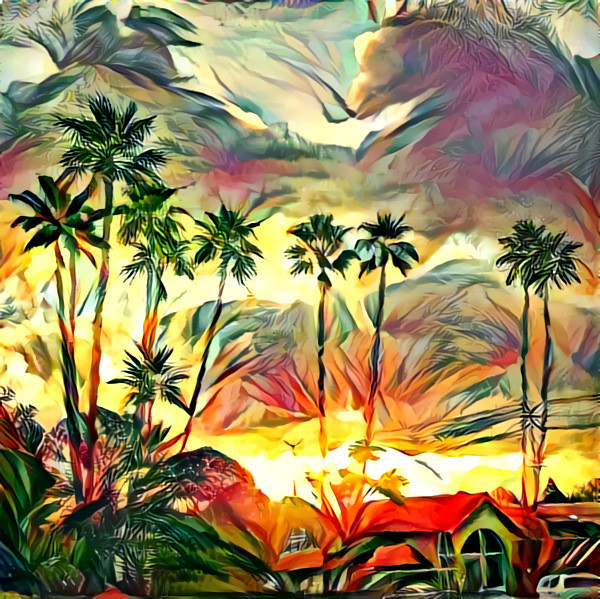 Tropical Barkcloth Sunrise