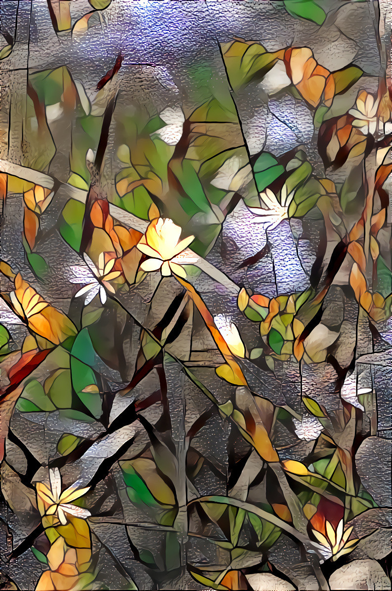 Stained glass flower display