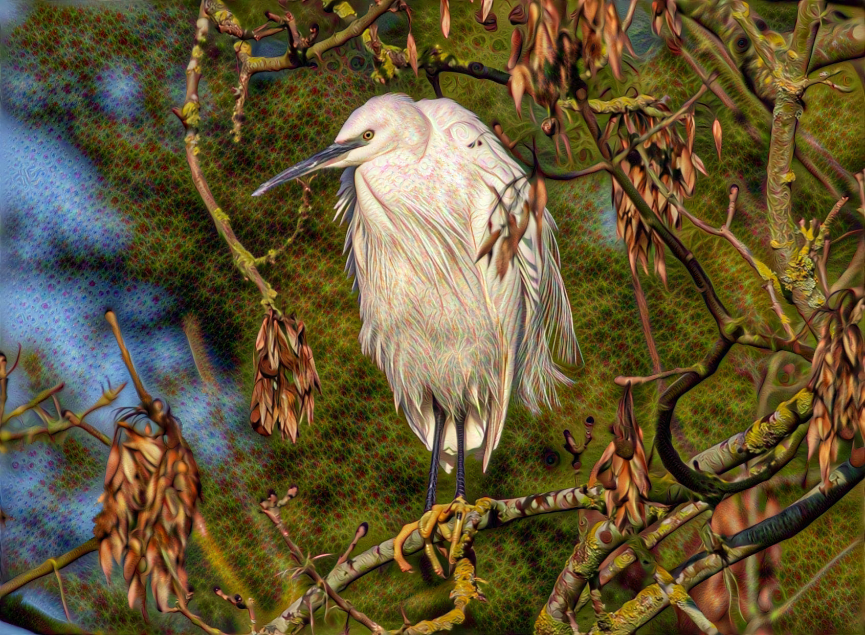 Little Egret, Sitting on a Branch