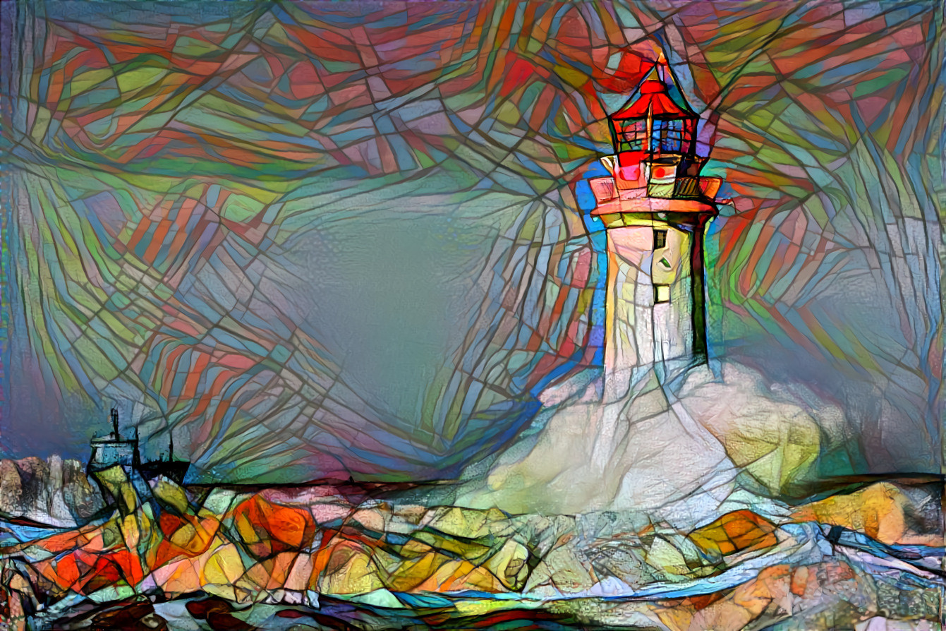 lighthouse in front of a stormy sea II