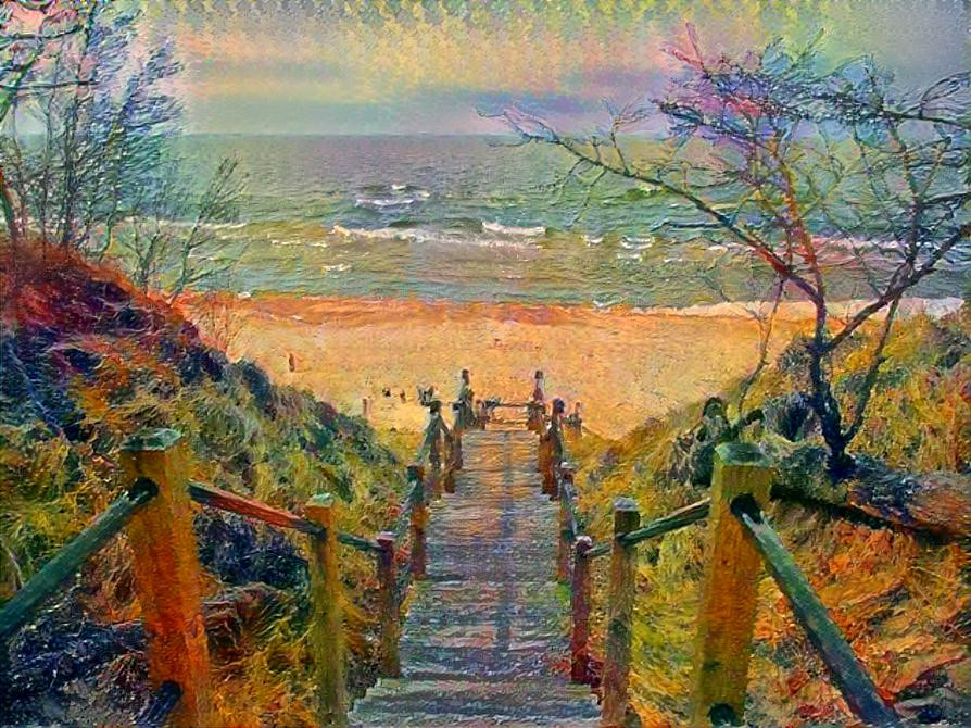 Lake Michigan Beach and Stairway